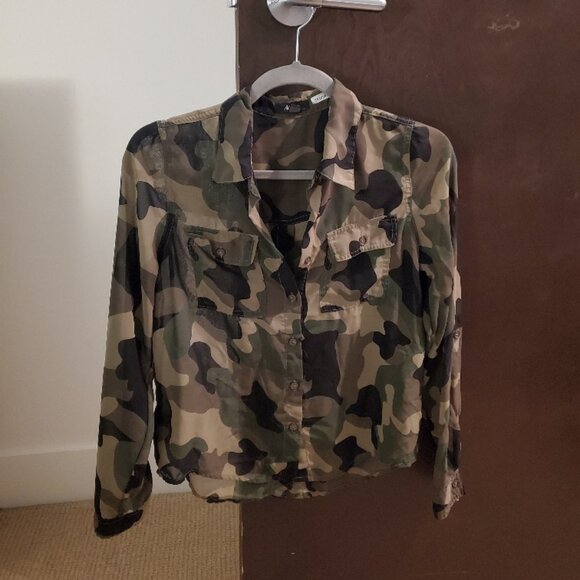 Camo Mesh Button-Up 🪖💅 - Picture 1 of 5